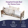 Proheal Semi-Electric Adjustable Homecare Bed, Spring Deck and Full Rails with Foam Mattress PH-PMSEBFRFM-T